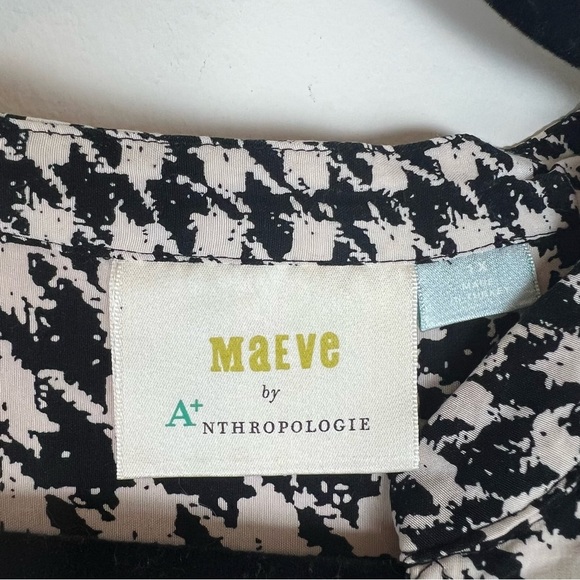 Anthropologie Maeve Sterling Houndstooth Tunic Dress Black White Size 1X - Picture 4 of 6